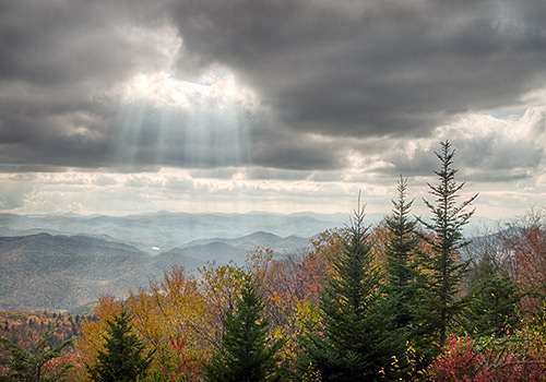 blue ridge parkway sunbeams